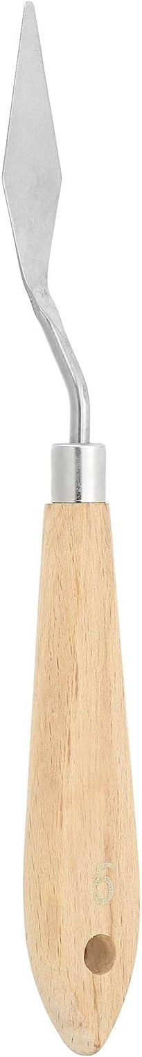 PATIKIL Art Spatula, No.5 15mm Stainless Steel Flexible Palette Knife Painting Knife Painting Spatula Oil Painting Mixing Scraper with Wood Handle for Canvas Acrylic Painting, Brown