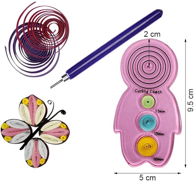 XIWUMOER 8PCS,Quilling Needles,Quilling Knitting Board,Quilling Kits,Paper Quilling Tools,Quilling Curling Coach,Paper Craft DIY Tools,Assorted Sizes Rolling Curling Quilling Needle Pen, (Pink)