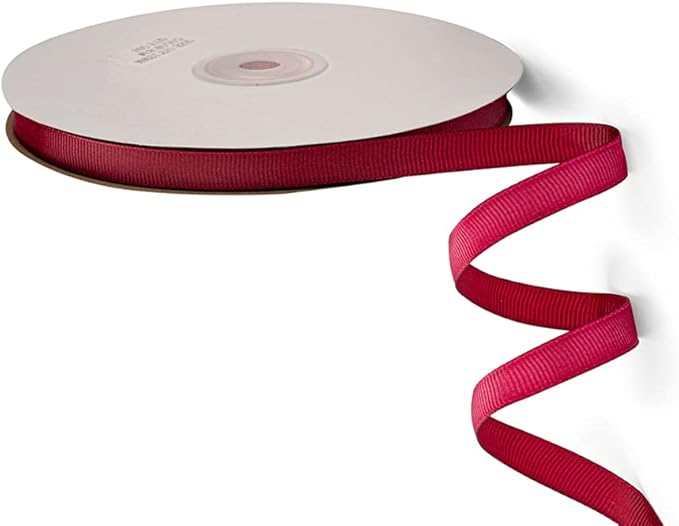LIUYAXI3/8 X 50 Yards Solid Burgundy/MaroonGrosgrain Ribbon, Perfect for Crafts, Wedding Decor, DIY Hair Accessories, Sewing, Gift Package Wrapping and More