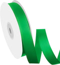 5/8" Width x 50 Yards Satin Fabric Ribbon, Green Ribbon Perfect for DIY Bows, Swags, Gift Wrapping, Craft, Flower Bouquet，Christmas and Party Decoration