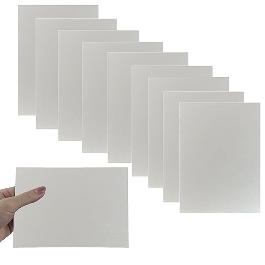 10Pcs Silver Anodized Aluminum Sheet 5" x 7" x 1/32" (0.8mm) Corrosion-Resistant Metal Plates for Laser Engraving, DIY Crafting, Sign Making, Home Decor