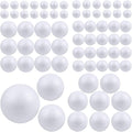 Pllieay 88 White Foam Balls - 6 Sizes, Polystyrene Craft Balls for DIY Art, Household and School Projects