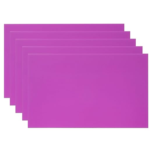 PATIKIL 6x10 Inch Anodized Aluminum Sheet Metal, 5Pcs Laser Plates Engraving Blanks 0.5MM Thin Rectangle for Crafting DIY House Laser Engraving, Purple