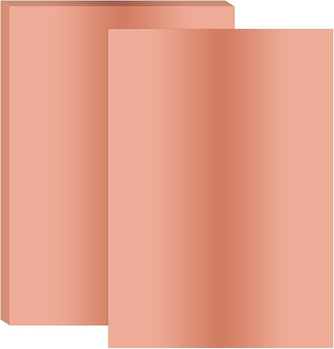 PATIKIL 11.7x8.3" Hot Stamping Foil Paper Sheet, 20 Sheets A4 Heat Transfer Hot Stamping Paper Foil for Leather DIY Logo Decor Craft Gift Package Scrapbook Card, Rose Gold