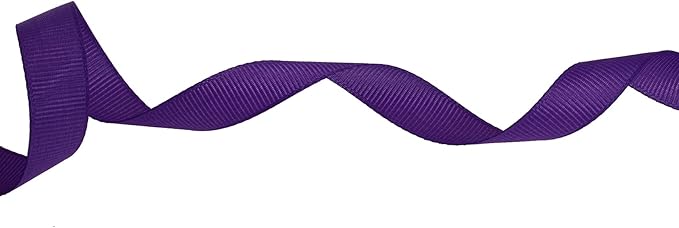Solid Grosgrain Ribbon 25 Yard Each Roll 100% Polyester Woven Edge (5/8", Purple)