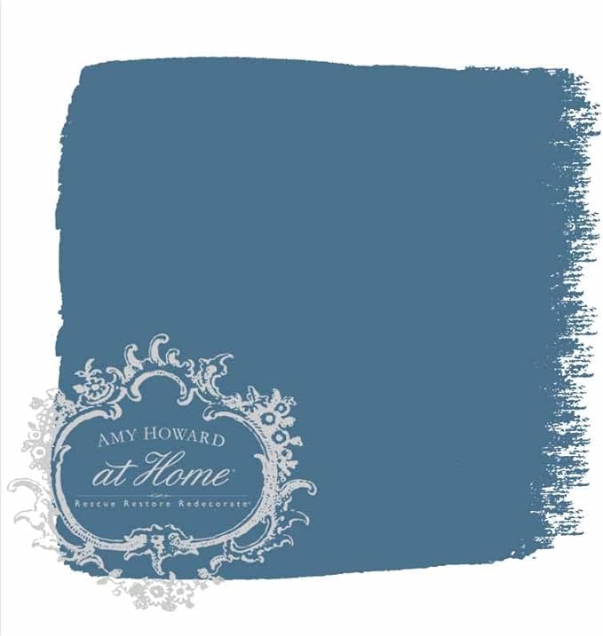 AMY HOWARD AT HOME Chalk-Based One Step Paint for Furniture, Cabinetry, Decor, Finish, and More | No Stripping, Sanding, or Priming | Medium Base | 32 Ounce | Chavant Blue