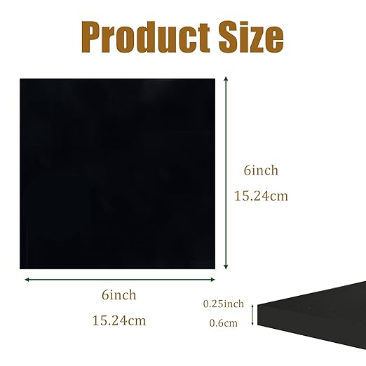 4 Pieces Anti Vibration Pads 1/4 in Thick X 6 in X 6 in, Neoprene Rubber Pads, Hard Rubber Block for Anti-Slip, Shock Absorption, Protection
