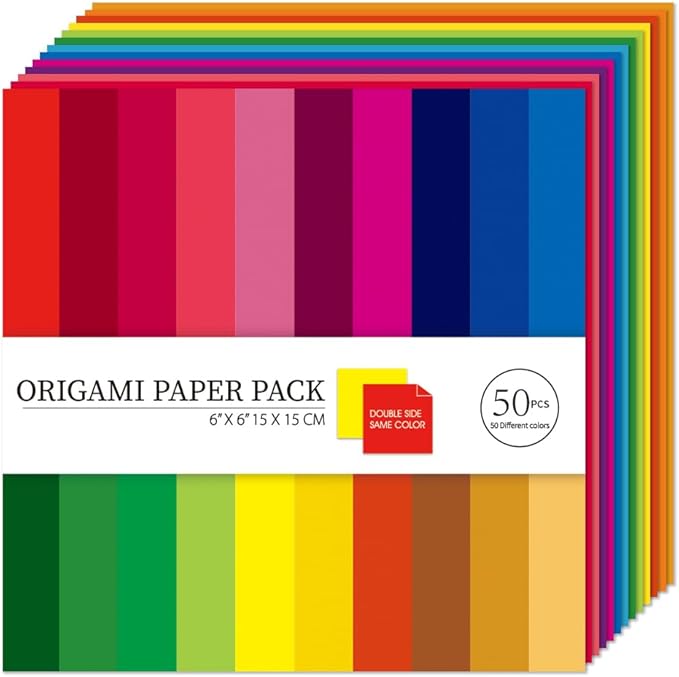 Origami Paper Kit Dobule Sided 100 Sheets 100 Colors 6 Inch Japanese Chiyo Square Easy Fold Arts Crafts DIY Handwork Origami Papers Beginner Solid Color Flower