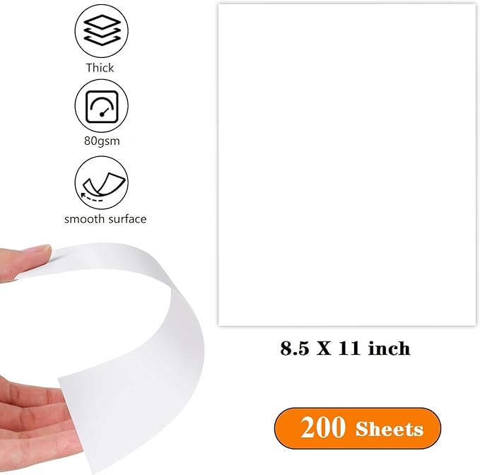 8.5"x11" Sketching Drawing Paper for Kids Toddlers Art Craft Supplies, White Paper for Coloring Doodle 200 Sheets