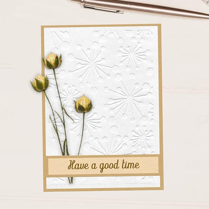 Hying 3-D Textured Impressions Background Embossing Folder, Line Dot Flower Pattern Plastic Embossing Folder Template for Card Making Scrapbooking Paper Craft Album Stamps DIY Décor