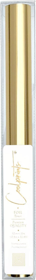 Coolprints Foil for Laminator and Laser Printer, Foil for Toner, Basic Colors, Roll of 12.6 Inches x 32.8 Feet (Gold)