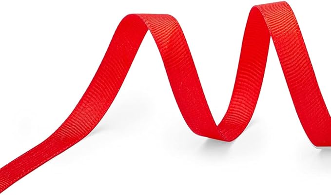 LIUYAXI 1/4" X 50 Yards Solid Red Grosgrain Ribbon, Perfect for Crafts, Wedding Decor, DIY Hair Accessories, Sewing, Gift Package Wrapping and More