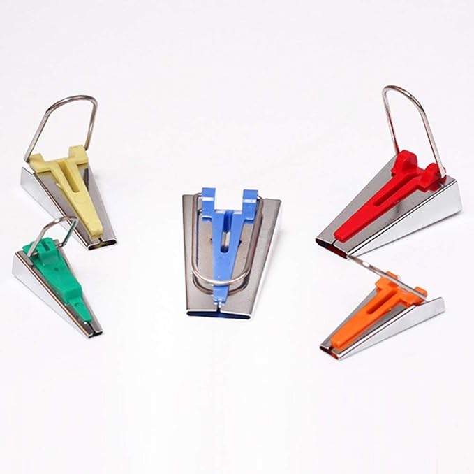 YICBOR Bias Tape Maker Set 6MM/9MM/12MM/18MM/25MM 5 Sizes DIY Quilting Tools Kit