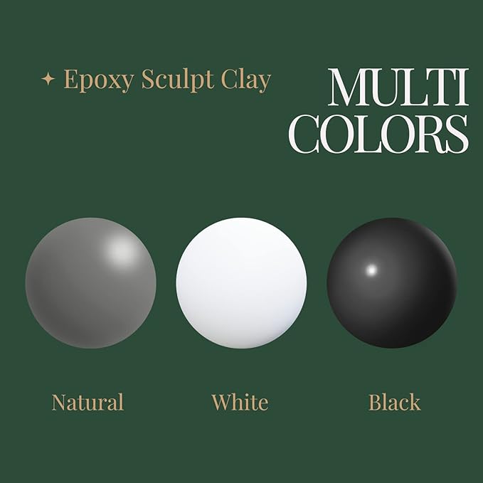 Smalltongue AB Epoxy Sculpt Clay, Natural Color, 2 Part Epoxy Sculpture Modeling Paste Clay (A & B) 1 Pound, Modeling Compound for Modeling, Repair, Fill Up Retrofit and Sculpture