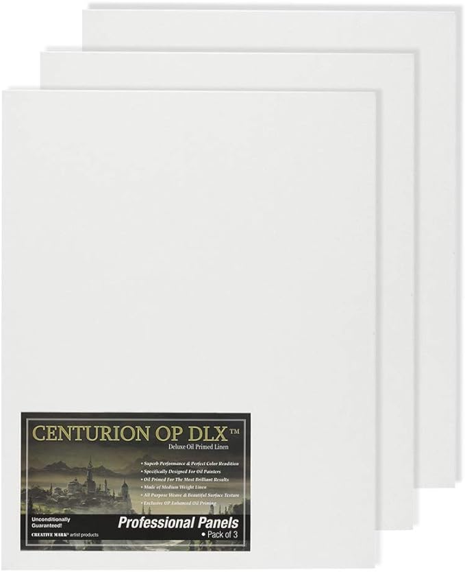 Centurion Deluxe Professional Oil Primed Linen Canvas Panels - 11x14-3 Pack of Linen Canvases for Painting, Artwork and More