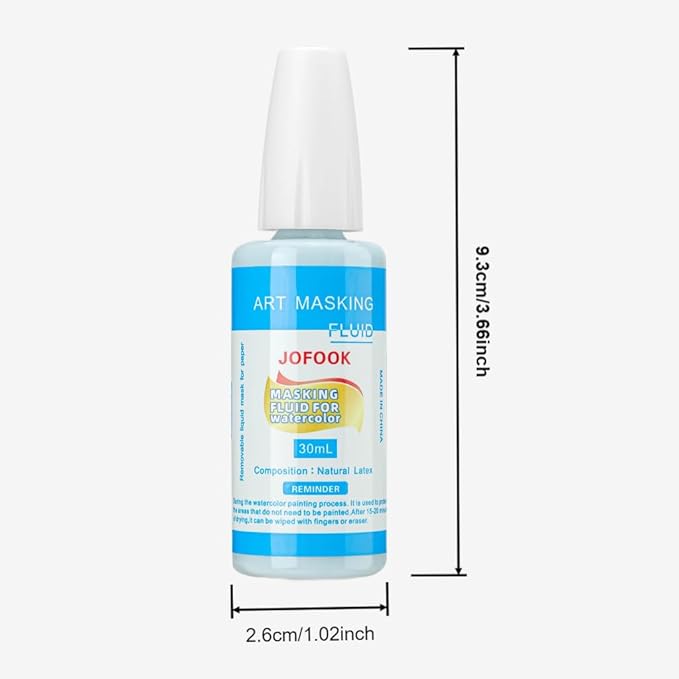 Easy Peel Art Masking Fluid For Watercolor Painting - 30ml(1.01-oz) Liquid Masking Fluid Pen For Ink - Watercolor - Gouache Painting & Illustration,Drawing Gum Professional Medium