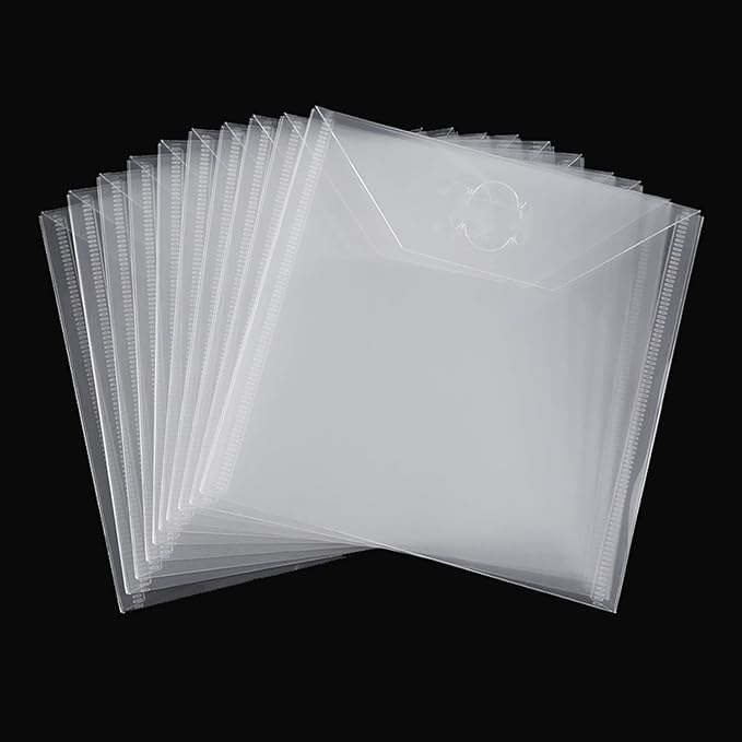 20 Pcs 6.4x6.4 Stamp & Die Storage Pockets Resealable Clear Plastic Seal Bags Storage Case for Cutting Dies Stencil Album Stamp Crafts DIY Scrap Booking Paper Card Craft Cutting Dies Card Making