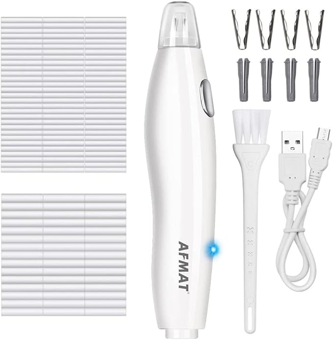 AFMAT EE03 Electric Eraser for Artists, 140 Eraser Refills, Rechargeable Electric Erasers for Drawing, Artist Erasers for Drafting, Painting, Sketching, Architectural Plans, Detailer Tool-White