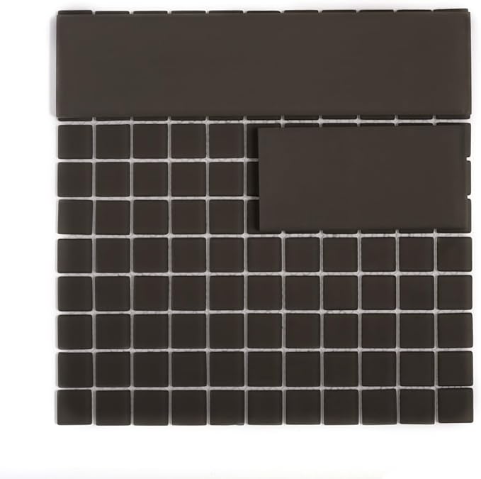 1"x1" Ash Gray Matte Finished Glass Mosaic Tile (9.67 Sq ft- Box of 10 Sheets)