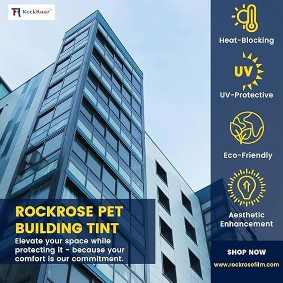 Rockrose Professional Window Tint for Home – One Way Privacy Window Film for Home Offices Heat Blocker Reflective Adhesive Mirror Tint with 99% UV Block – Bronze-Silver 36in x 100FT