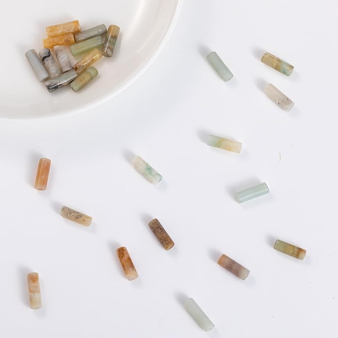 Natural Amazonite Cylinder Tube Beads 4x13mm 38cm/str Loose Semi Gemstone Stone Beads for Making Bracelets Necklace Earrings