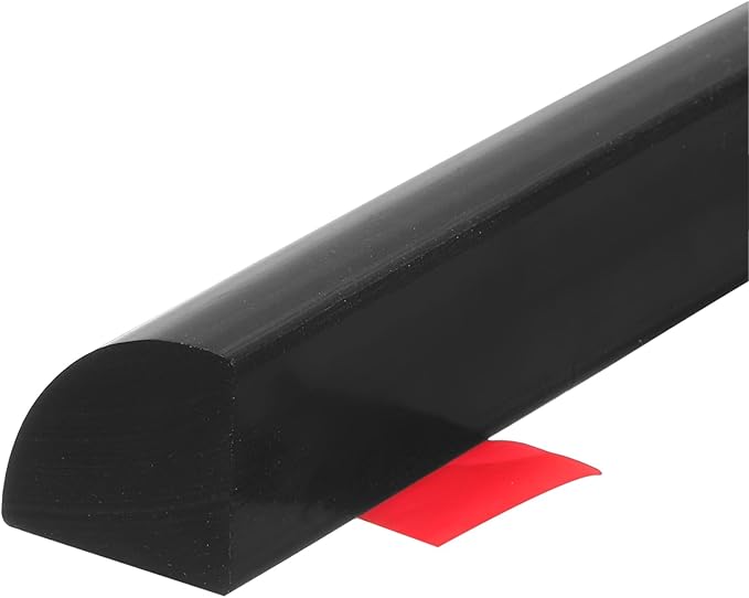 uxcell Flexible Molding Trim, 59 Inch Flexible Quarter Round Molding Silicone Peel and Stick Trim Self Adhesive Shower Water Barrier for Corner Decor Bathroom Kitchen, Black