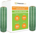 PSBM Green Stretch Wrap, 15 Inch x 1476 Feet, 72 Pack, Tinted Pre-Stretched Shrink Wrap Film for Moving, Packaging, Pallet Wrapping