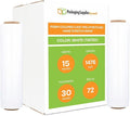 PSBM White Stretch Wrap, 15 Inch x 1476 Feet, 72 Pack, Tinted Pre-Stretched Shrink Wrap Film for Moving, Packaging, Pallet Wrapping