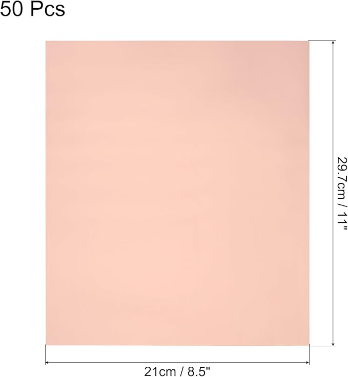 MECCANIXITY 50 Pack Toner Reactive Foil ,Deco Foil Transfer Sheets 8.5"x11" A4 Hot Foil Paper for Laser Printer Scrapbooking Heat Transfer DIY Craft,Rose Gold
