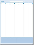 PlanetSafe Planners & Calendars Sky Blue 7-Column Task, Goals & Objective Wall Vertical Organizer 36" x 24" Complete with Marker