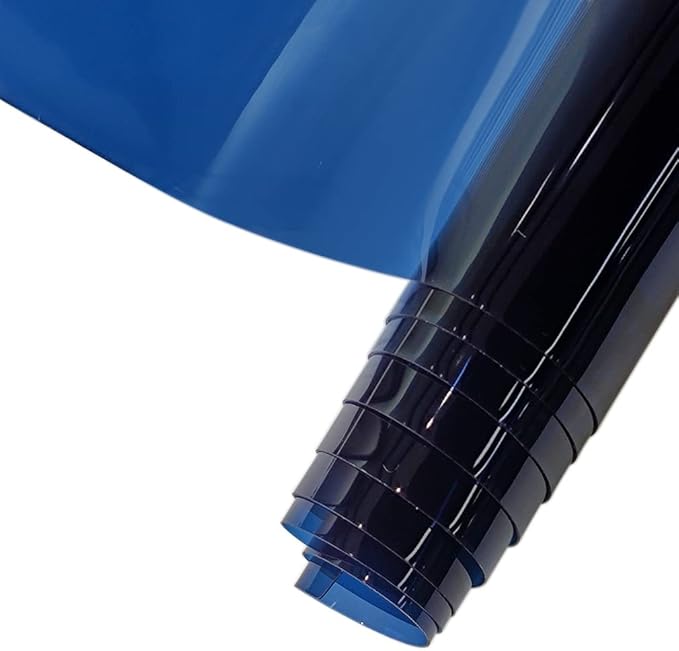 HYANG Navy Transparent PVC Super Clear Holographic Vinyl Faux Leather Sheets 1 Roll 12" x 47" (30cm x 120cm) for DIY Bows Earrings Bags DIY Crafts Making