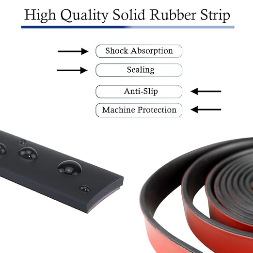 Neoprene Rubber Strips Self Adhesive Solid Rubber Sheets, Rolls & Strips for DIY Gaskets Crafts Pads Seals Warehouse Flooring Neoprene Sheet with Adhesive Backing (1" Wide x 1/8" Thick x 40' Long)