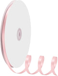 1/4" X 100 Yards Lt Pink Satin Thin Ribbon Solid Color Double Faced Ribbons Perfect for Crafts Wedding Decor Bow Making Arts Sewing and More