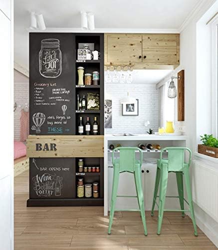 Chalkboard Blackboard Paint - Brush on Wood, Metal, Glass, Wall, Plaster Boards Sign, Frame or Any Surface. Use with Chalk Pen Wet Erase, Non-Toxic - Matte Finish [Black] - (33.8oz Cover 129 sf)