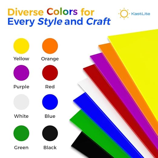 KastLite Colored Acrylic Sheets Nominal 6" x 18" - Plastic Sheet Easy to Cut, Saw, Shape, Laser Cut - Ideal for Arts & Crafts & DIY Projects- Durable, Lightweight, Scratch Resistant - Frosted 2 Pack