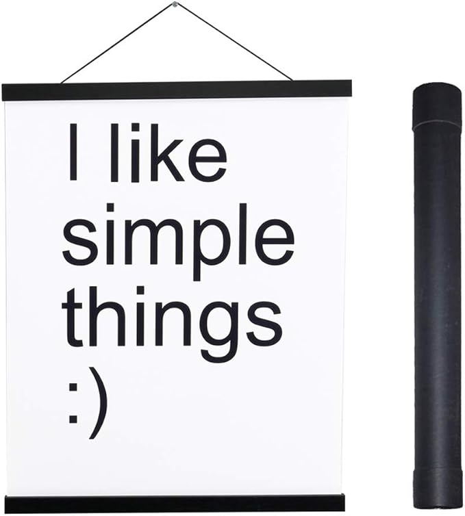 Artmag Magnetic Poster Hanger Frame, 34x22 34x23 34x48 Light Wood Wooden Magnet Canvas Artwork Print Poster Hangers Frames Hanging Kit (Black, 34")