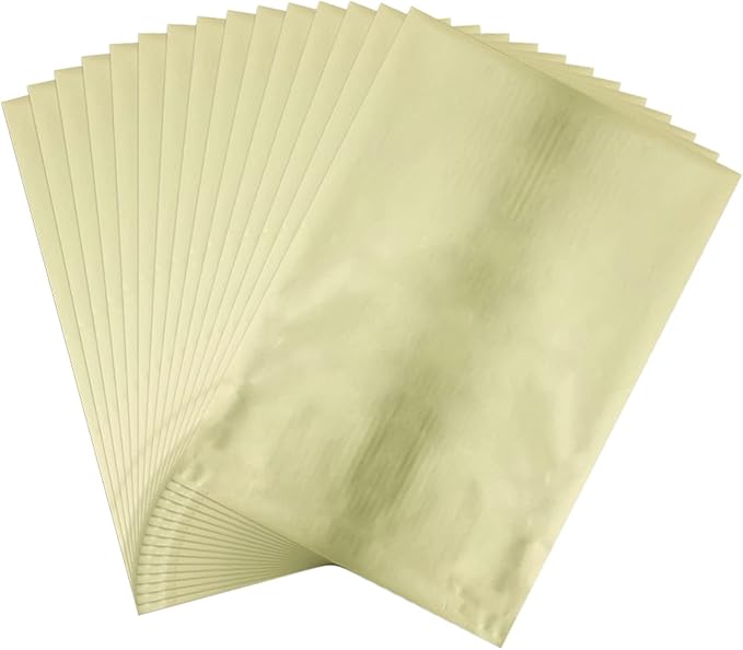 Briartw 20x29cm Hot Foil Paper 50 Sheets Pack Toner Reactive Foil Hot Stamping Foil Paper by Laser Printer and Laminator for Scrapbooking Craft Cardmaking DIY Album (Pale Gold, 50 Sheets)