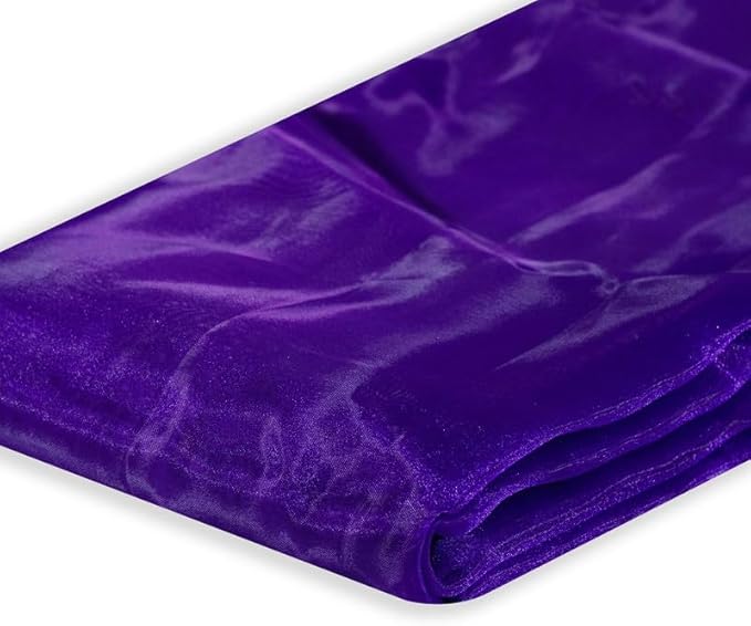 Fynite Cadburry Purple Organza Fabric by The Yard | 20 Yard Long | 44" Wide | Bridal Soft Sheer Organza Tulle for DIY Wedding Dress Fashion Craft Decorations