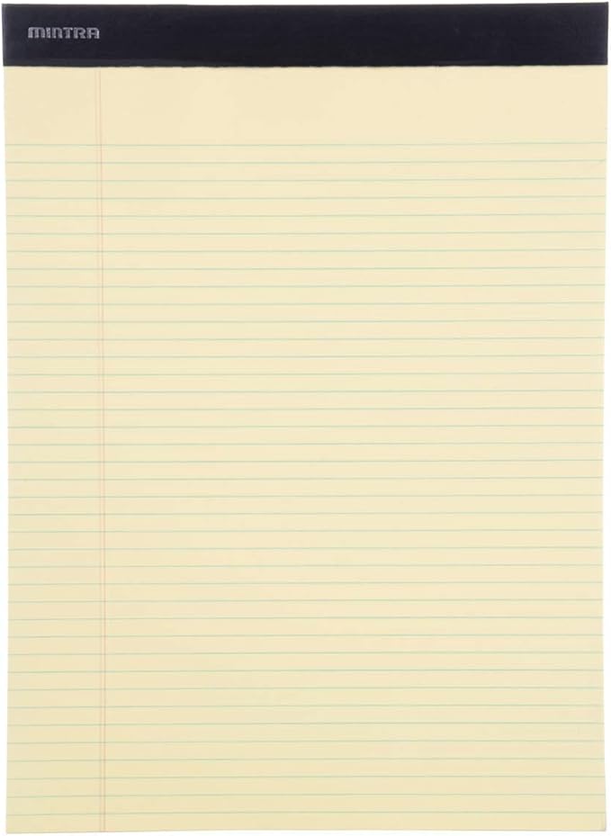 Mintra Office Legal Pads - ((BASIC CANARY 6pk, 8.5in x 11in, NARROW RULED))