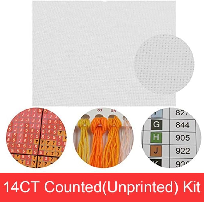 Maydiyer Counted Cross Stitch Kits Full Range of Embroidery Starter Kits for Beginners DIY 14CT Embroidery Kit for Girls-The Starry Night of Van Gogh 18.1×13.8 inch