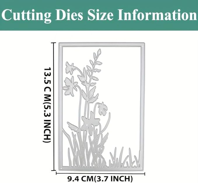Lapoo Flowers Metal Cutting Die for Scrapbooking - Durable, Cut Stencils for DIY Scrapbook Photo Album Decorative Paper Card, Card Making Supplies, Embossing (Lily of The Valley Frame 5.3 x 3.7 in)