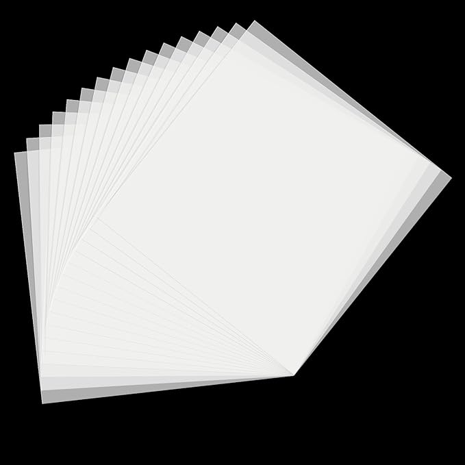 16 Pack 7.5mil Mylar Sheet, 12 X 12 Inch Translucent Blank Stencil Paper for Cricut Crafts Laser Cutting, Stencil Sheets Used for Making Letter Stencils, Flower Stencils, Star Wall Stencil