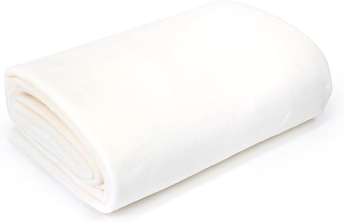 kullaloo Plush Fabric | 2 Yard Solid Ivory Minky Fabric for Sewing | Super Soft Cuddle Material | for Quilt Backing, Throw Blankets, Pillows, Dog Bed, Stuffed Animals, Costumes, Apparel & More