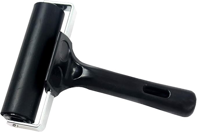 Yesland 4 Pcs Brayer Roller, Black Rubber Roller for Printmaking Wallpapers Stamping Gluing Application - 3-7/8 & 2-3/8 Inches