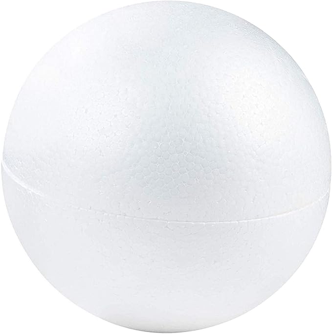 Half Foam Ball 2-Pack - 7.8 x 7.8 x 3.9 in, White - DIY Art Craft & Modeling Supply - Sphere Dome for Crafts Projects