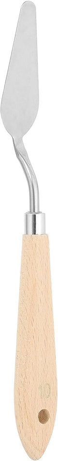 PATIKIL Art Spatula, No.10 20mm Stainless Steel Flexible Palette Knife Painting Knife Painting Spatula Oil Painting Mixing Scraper with Wood Handle for Canvas Acrylic Painting, Brown