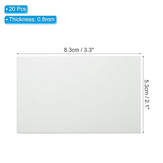 PATIKIL 2.1x3.3 Inch Anodized Aluminum Sheet Metal, 20Pcs Laser Plates Engraving Blanks 0.5MM Thin Rectangle for Crafting DIY House Laser Engraving, Silver