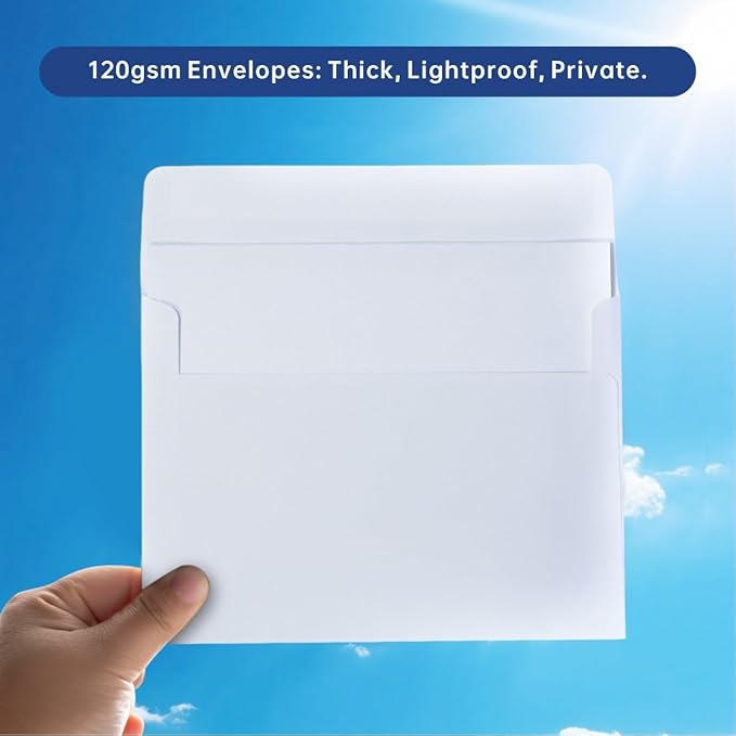 Keketer A4 White Printable 4x6 Envelopes 70 Pack Self - Seal, for 4x6 Cards, Weddings, Invitations, Baby Shower 4.25 x 6.25 Inches