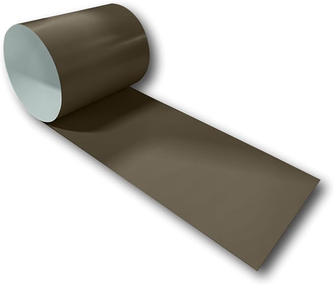 Eagle 1:24 Gauge KYNAR 500 Sheet Metal Flashing Rolls-10 FT Long-Heavy Duty Pre-Finished Rolls-Commercial Grade-Roofing Flashing, Fascia Cover, Coping Cap-Multiple Sizes (12" x 10 FT, Medium Bronze)