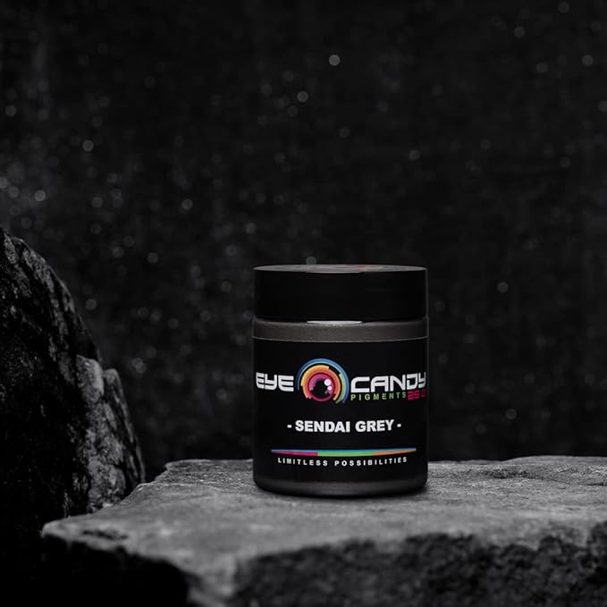 Eye Candy Pigments Premium Grey Mica Powder - Sendai Grey (50gr) - for Epoxy, Resin, Soap, Paint, Woodworking, Acrylic Pouring, Bath Bombs, Fishing Lures - DIY Arts and Crafts Additive